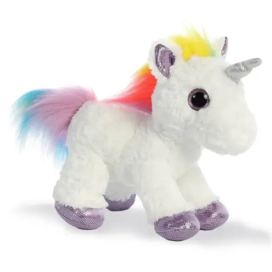 Aurora Sparkle Tales 12" Rainbow Unicorn White Stuffed Animal image {2}