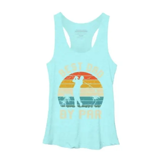 Women's Design By Humans Best Dad By Par Tropical Golf By Racerback Tank Top image {2}