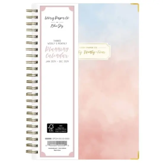 Ivory Paper Co 2024 Planner 5"x8" Weekly/Monthly Hard Cover Wirebound Mariah Dark image {2}