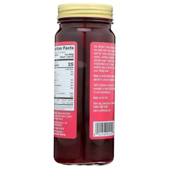 Safie Organic Sweet Pickled Beets - Case of 6/16 oz image {2}