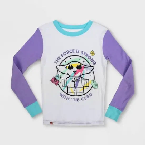 Girls' LEGO Star Wars: The Mandalorian 4pc Cotton Pajama Set - Turquoise Blue/Purple image {3}