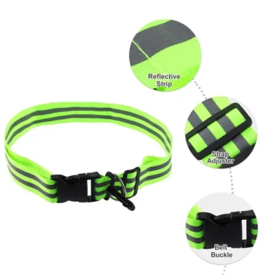 Unique Bargains Reflective Sash Reflective Running Gear for Walking at Night Green 2 Pcs image {2}