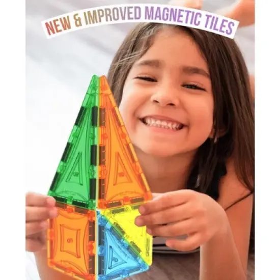 Mag Genius - 108 pieces of Magnetic Shaped Building Tiles STEM Authenticated Educational Toys image {5}
