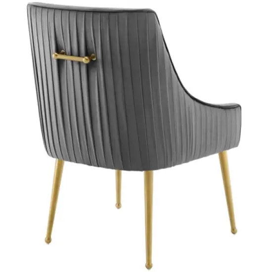 Set of 2 Discern Pleated Back Upholstered Performance Velvet Dining Chairs - Modway image {3}