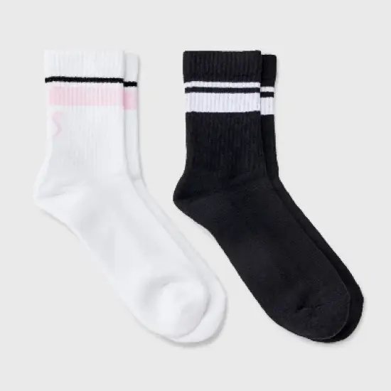 Women's Icon Cushioned Ribbed 2pk Mid Crew Socks - 4-10 image {6}
