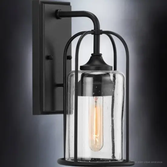Urban Ambiance Luxury Farmhouse Outdoor Wall Sconce 12.75''H x 6.125''W,  Midnight Black Finish,  Henderson Collection, UHP1300 image {4}