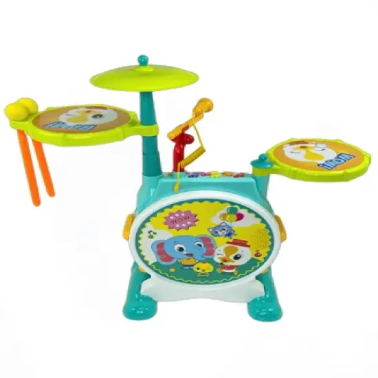 Play Baby - Kids Toddler First Electric Drum Kit Set with Mic And Seat image {2}
