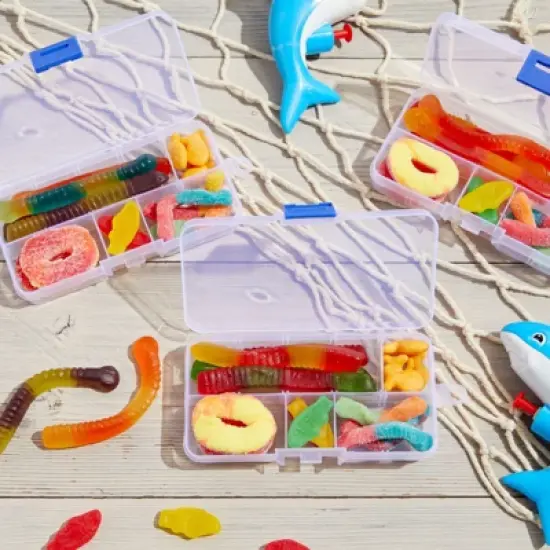 Juvale 12 Pack Mini Clear Storage Containers with 10 Grid Dividers, Small Plastic Tackle Box for Beads, Buttons, DIY Jewelry (2.5 x 5 in) image {2}