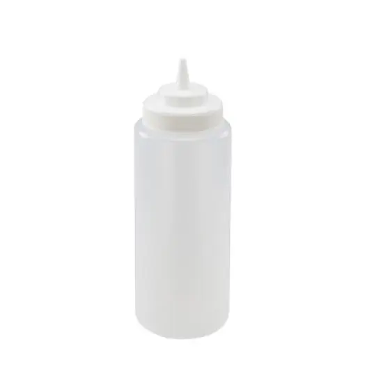 Winco Wide-Mouth Squeeze Bottle, Plastic, Clear image {3}