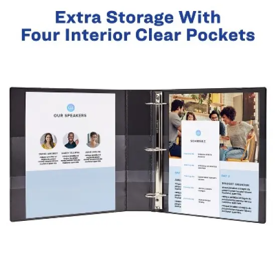 Avery Durable 3 Ring Binders, 2 Inch Slant Rings, 2 Red Binders (46015) image {3}