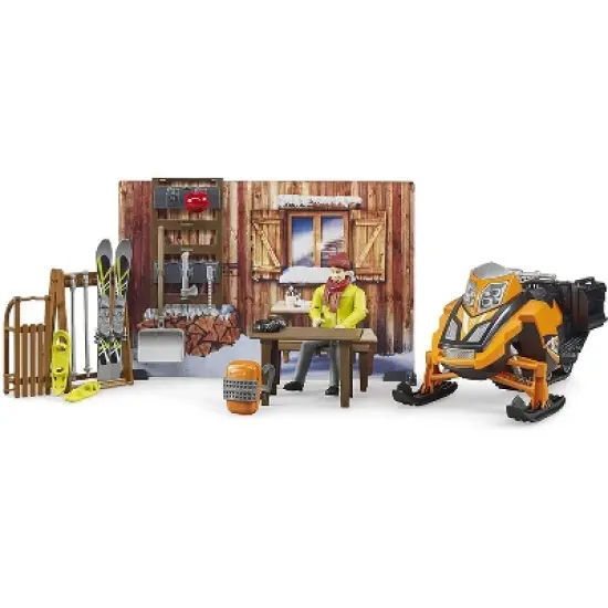 Bruder bworld Mountain Hut with Snowmobil and Figure image {2}