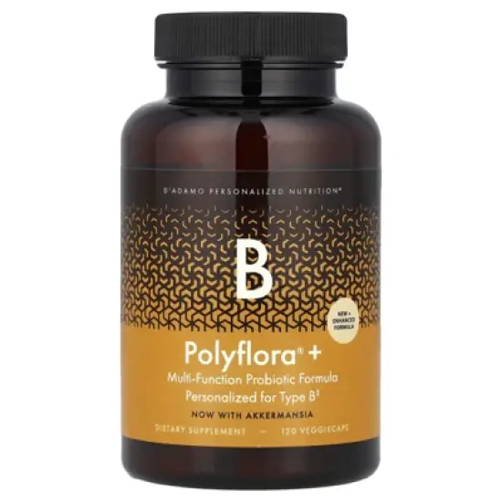 D'adamo Polyflora&reg; + B, Multi-Function Probiotic Formula, 120 VeggieCaps image {2}