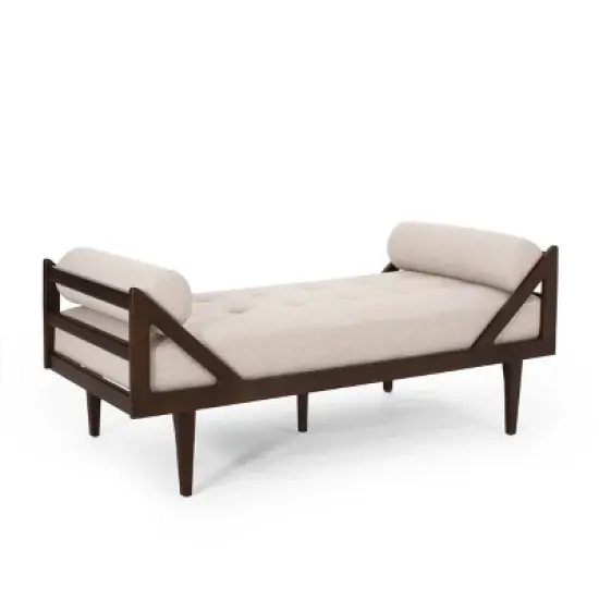 Rayle Contemporary Tufted Chaise Lounge with Rolled Accent Pillows - Christopher Knight Home image {2}