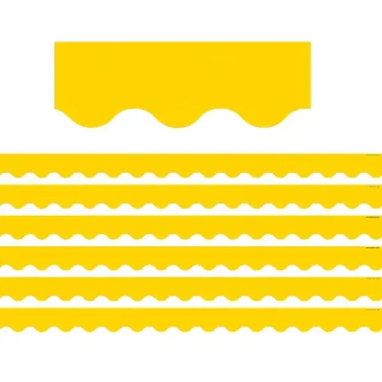 Teacher Created Resources Yellow Gold Scalloped Border Trim 35 Feet Per Pack 6 Packs (TCR4599-6) image {2}