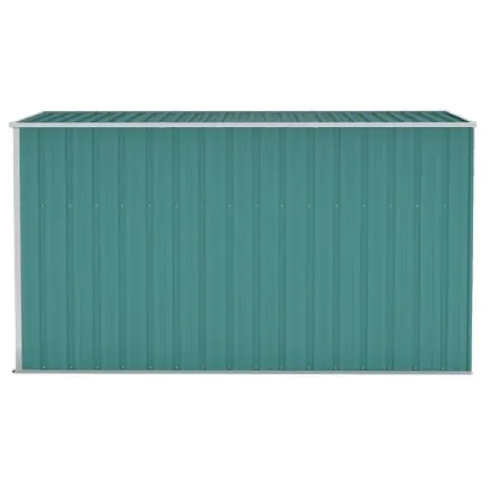 vidaXL Storage Shed Wall-mounted Garden Shed for Backyard Galvanized Steel - Green 46.5" x 113.4" x 70.1" image {3}