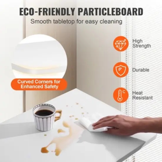 VEVOR Wall Mounted Folding Table, Wall Mount Drop Leaf Tables, Wooden Floating Desk for Dining, Laundry Room, Office, 23.6" x 15.6" Fold Down Desk image {5}