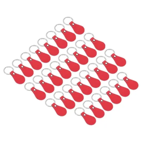 Unique Bargains PU Leather DIY Keychain Key Fob Kit with Key Rings 30 Pcs image {9}