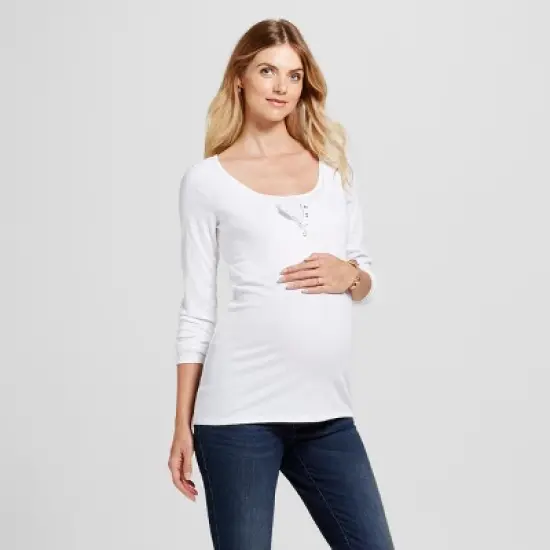 Long Sleeve Nursing Henley Maternity Top - Isabel Maternity by Ingrid & Isabel&trade; image {5}