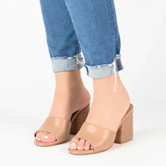 Journee Collection Womens Leslee Tru Comfort Foam Layered Block Heel Sandals image {8}