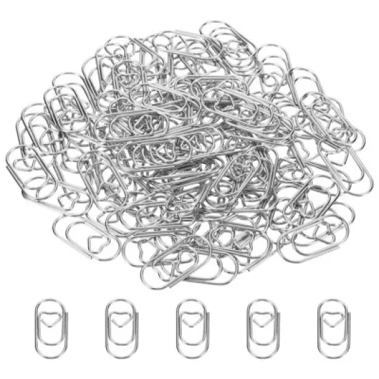 Unique Bargains Heart-Shaped Cute Decorative Fun Clips Bookmarks Paper Clip 100 Pcs image {7}