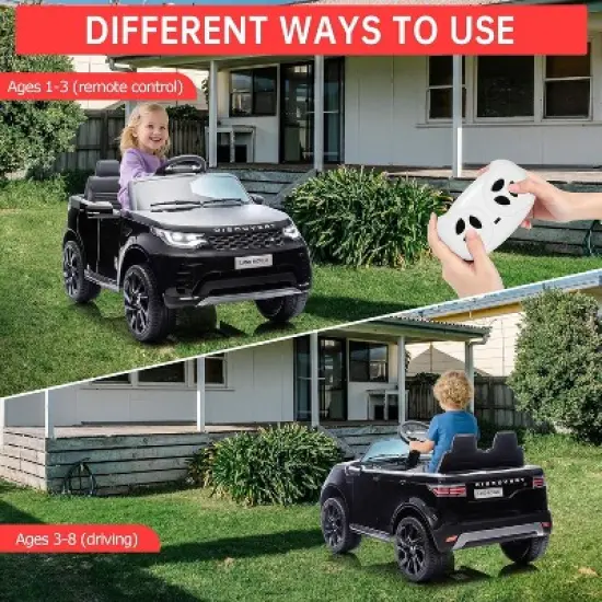 12V Kids Ride On Car with Remote Control, LED Lights, Music, 3 Speeds, Licensed Land Rover Velar Ride On Toy for Toddlers Ages 3+ image {6}