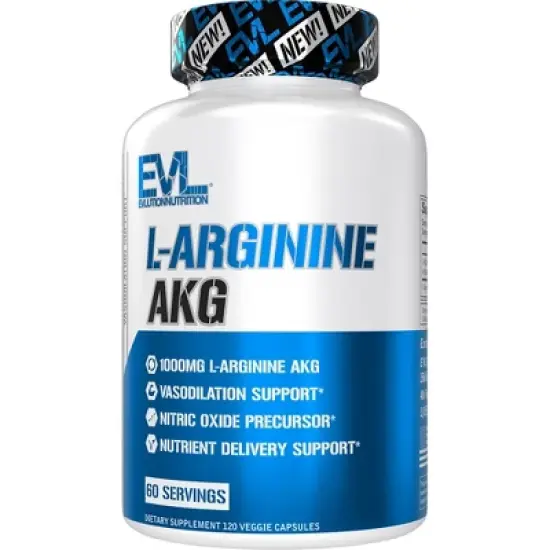 Evlution Nutrition L-Arginine AKG - Vasoldilation Support - 60 Servings image {4}