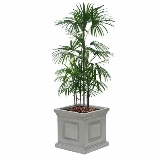 LuxenHome Gray MgO Square Box Flower Pot Planter image {5}