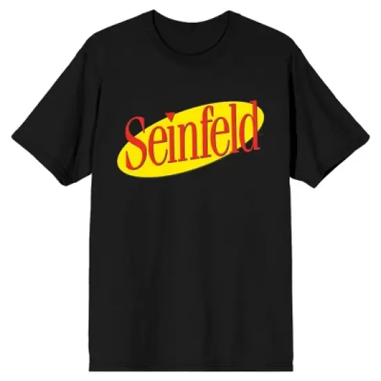 Seinfeld Yellow Oval Shaped Logo Men's Black T-Shirt image {3}