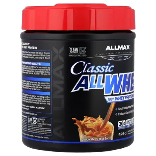 ALLMAX CLASSIC ALLWHEY&reg;, 100% Whey Protein Source, Chocolate Peanut Butter, 0.9 lbs (425 g) image {3}