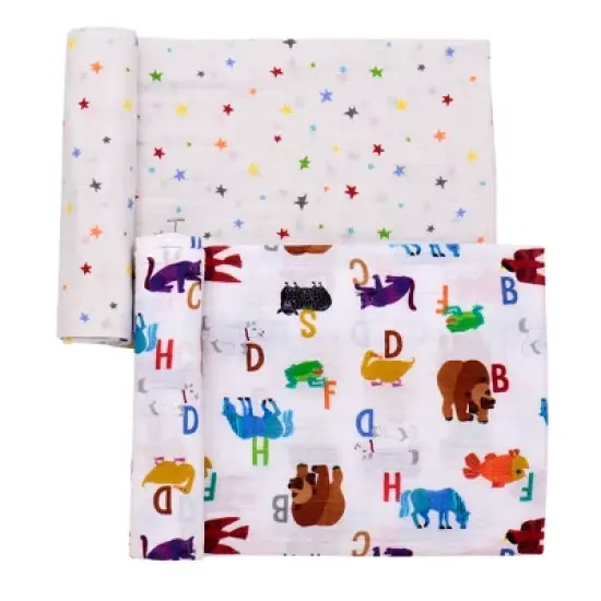 World of Eric Carle 2 Pack Cotton Muslin Swaddle Blankets image {4}
