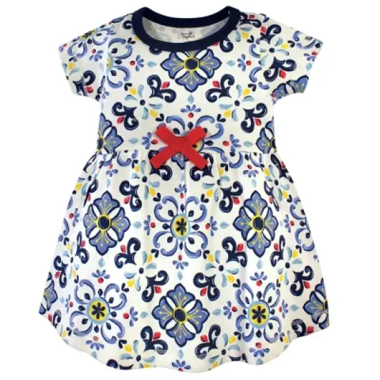 Touched by Nature Baby and Toddler Girl Organic Cotton Short-Sleeve Dresses 2pk, Pottery Tile image {2}