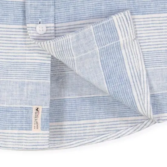 Hope & Henry Mens' Linen Short Sleeve Button Down Shirt image {2}