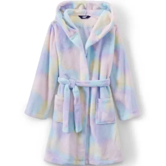 Lands' End Kids Hooded Fleece Solid Robe image {10}