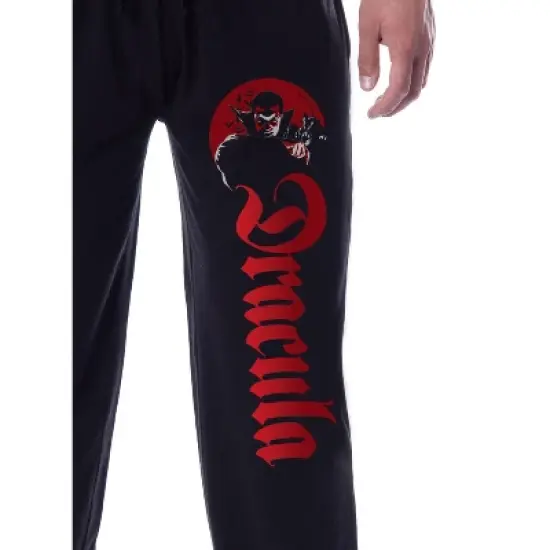 Universal Monsters Mens' Dracula Character Sleep Jogger Pajama Pants Black image {1}