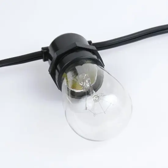 Novelty Lights Edison Outdoor String Lights with 25 In-Line Sockets Black Wire 37.5 Feet image {4}