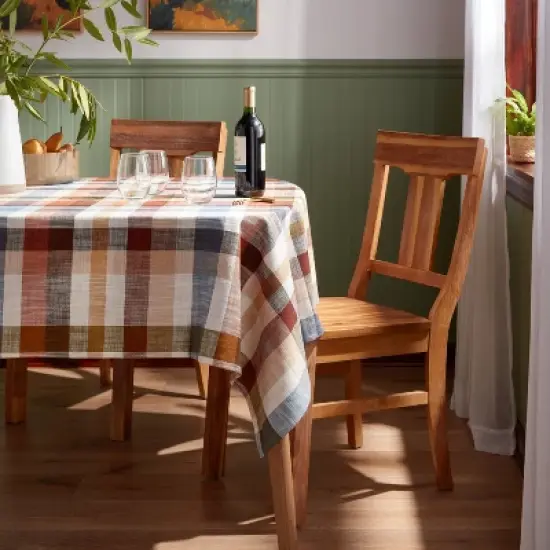 60"x84" Plaid Woven Cotton Tablecloth - Threshold&trade; image {1}