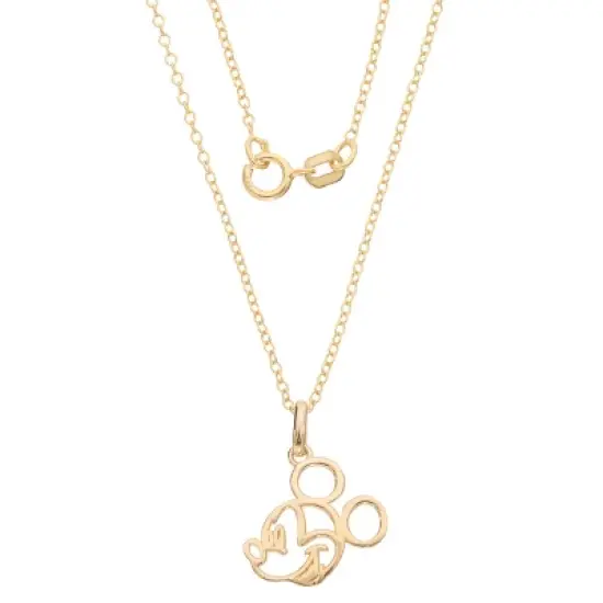 Disney Mickey Mouse 14k Outlined Silhouette Pendant Necklace, 18" image {3}