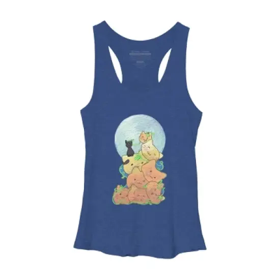 Women's Design By Humans Cat Pumpkin Pile By AwkwardDragon Racerback Tank Top image {9}
