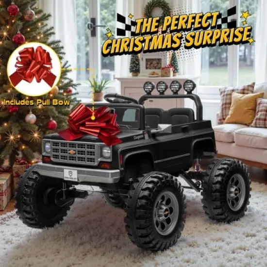 Joyracer Chevrolet 24V 4WD 2-Seater Ride On Truck for Kids, Electric Ride On Toys Cars with 7Ah Battery, Remote Control & MP3 image {10}