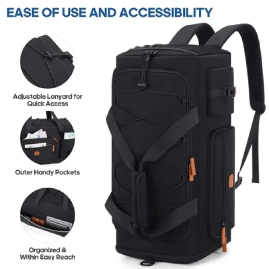 Gym Bag for Men and Women with Shoe & Laptop Compartment, 3-in-1 Sports Travel Duffel Bag image {8}