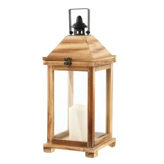 Elida 18.25" Indoor/Outdoor Lantern - PLT4081 - Light Brown - Safavieh image {4}