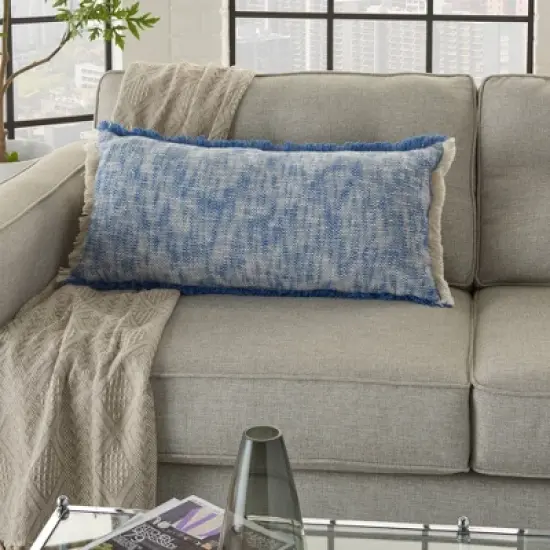 14"x30" Life Styles Woven Fringe Lumbar Throw Pillow - Mina Victory image {4}