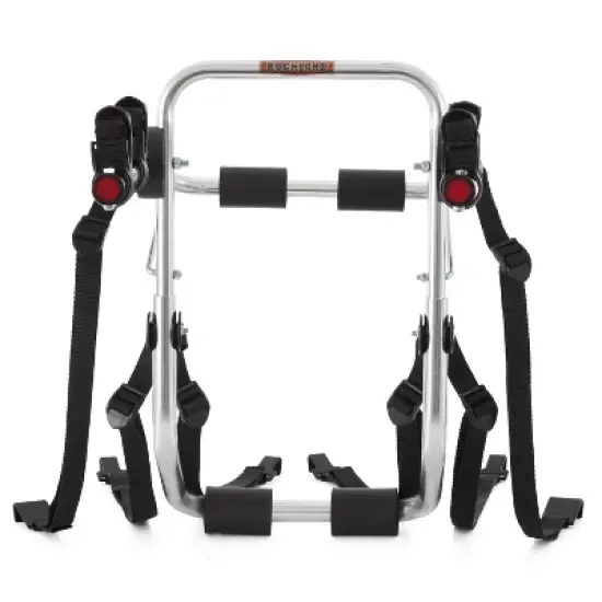 Rockland Trunk Mounted Lightweight Aluminum Bicycle Rack Carrier with Adjustable Hook and Loop Straps and Protective Pads for Cars, Holds 2 Bikes image {2}
