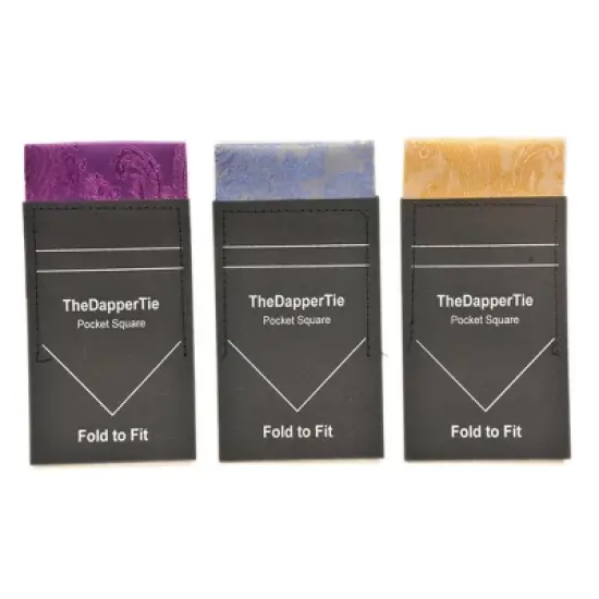 TheDapperTie - New Men's Paisley Flat Pre Folded Pocket Square on Card image {1}