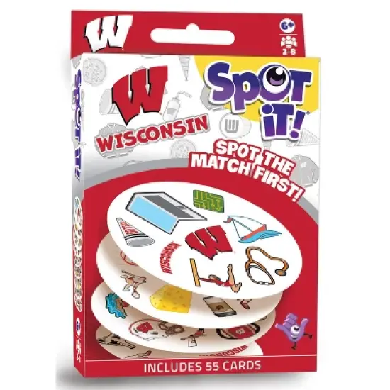 MasterPieces Officially Licensed NCAA Wisconsin Badgers Spot It Game for Kids and Adults image {1}
