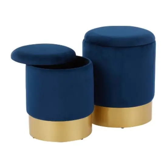 Set of 2 Marla Contemporary Glam Nesting Ottomans - LumiSource image {1}