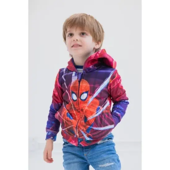 Marvel Spider-Man Fleece Zip Up Cosplay Hoodie Toddler to Big Kid image {4}