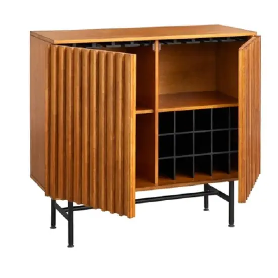 Luc Mid-Century Bar Cabinet Oak - Lifestorey image {3}