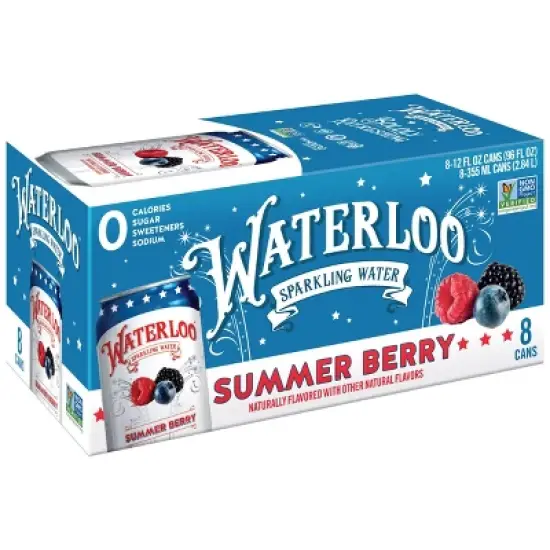 Waterloo Summer Berry Sparkling Water - 8pk/12 fl oz Cans image {6}