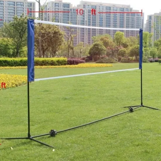 NAYSAYE Sport Net and Rebounder Portable Volleyball Badminton Tennis Net Adjustable Height for Indoor Outdoor Play, Black, 120"*6.30"*60" image {1}